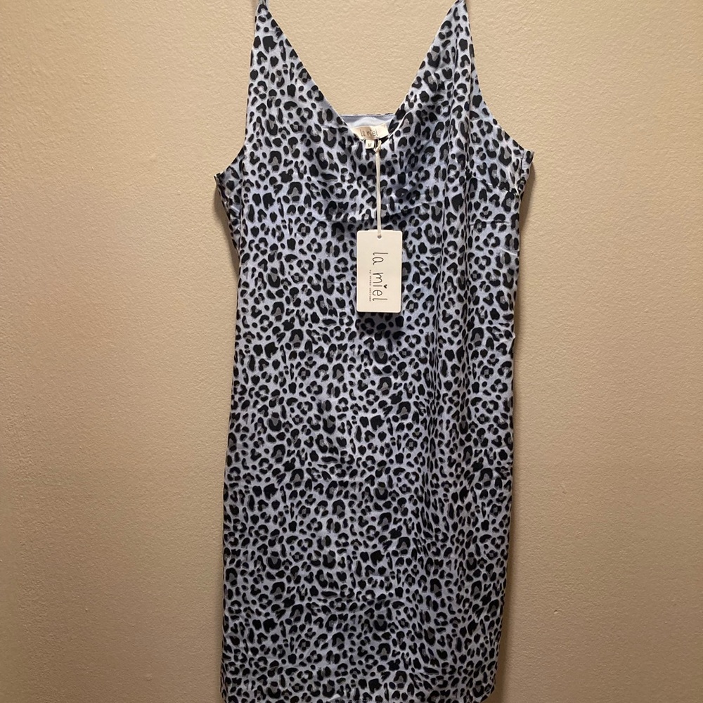 Leopard print “slip dress”